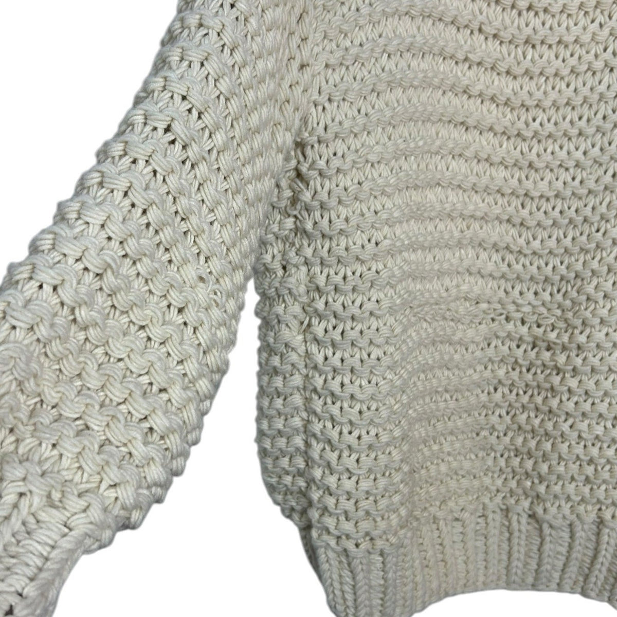 Anthropologie One Size Cream Chunky Knit Oversized Open Front Cardigan Sweater