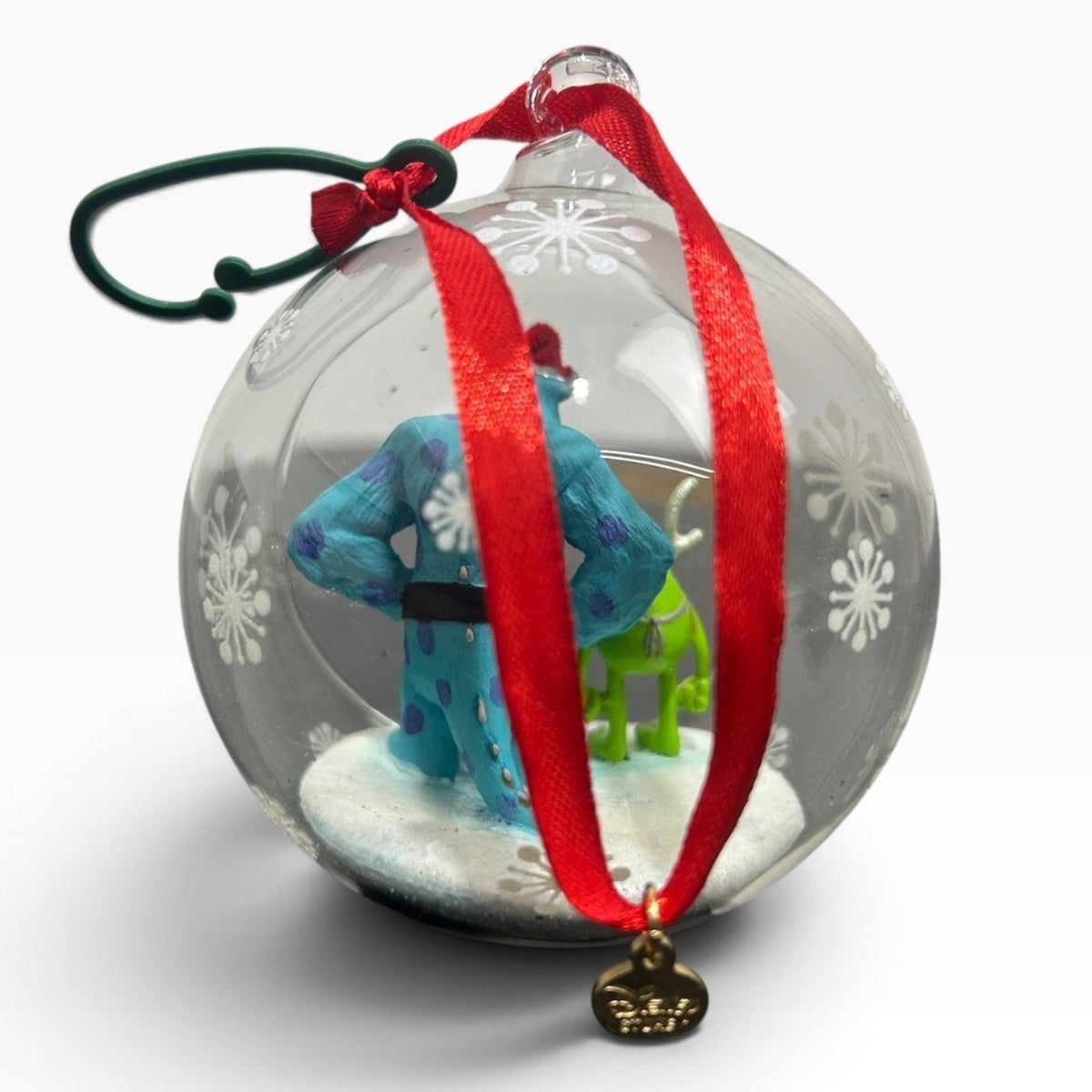 Disney Monsters Inc Sulley Mike Wazowski Glass Globe Christmas Ornament 3 inch