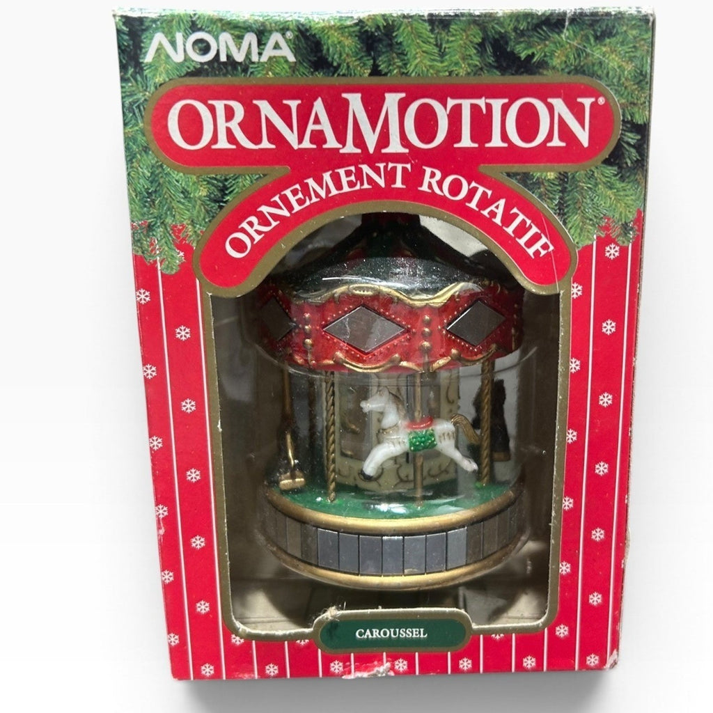 Noma Ornamotion Rotating Merry-Go-Round Carousel Christmas Ornament 1989 2301