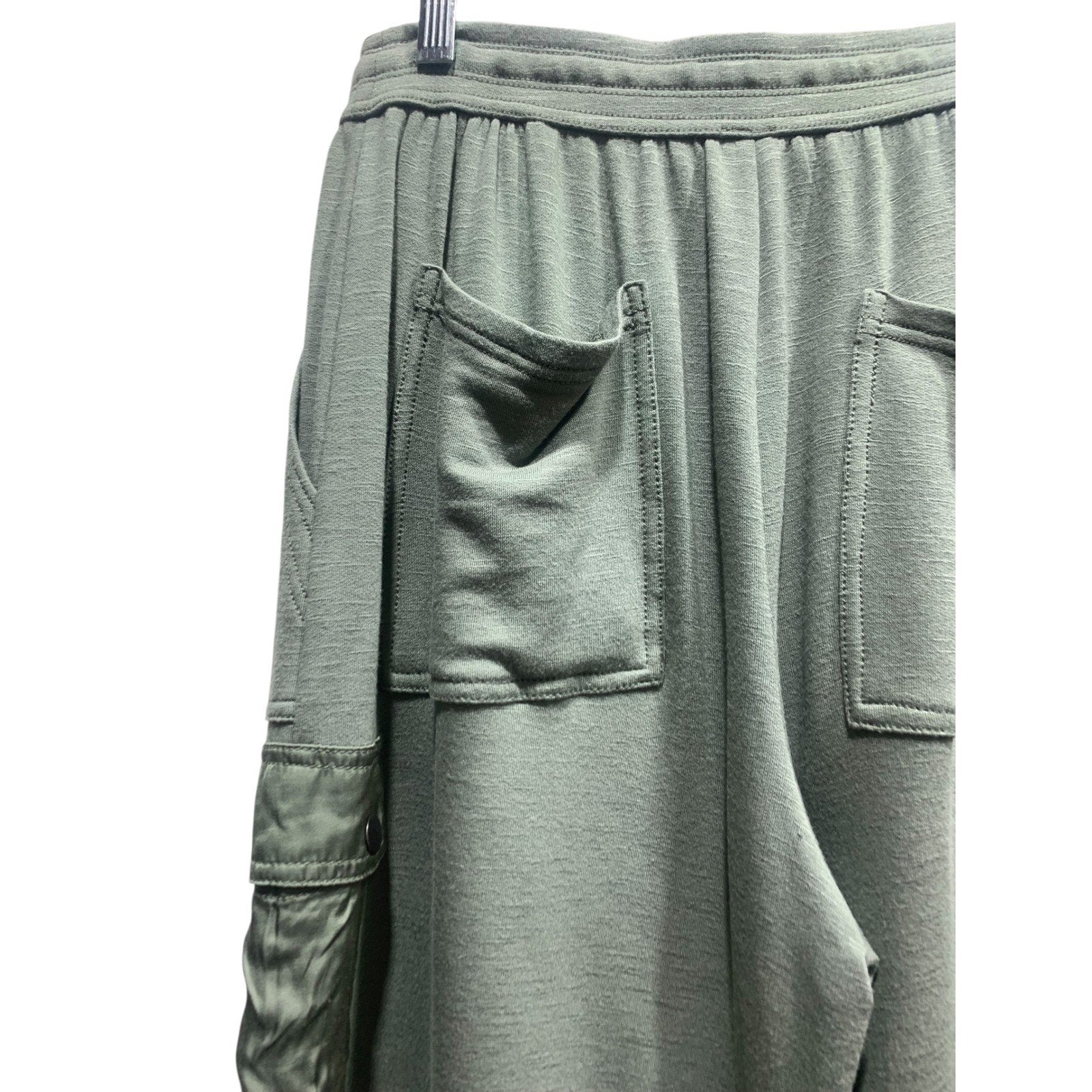 Daily Practice Anthropologie Green Cargo Wide Leg Knit Pants XS New with Tags