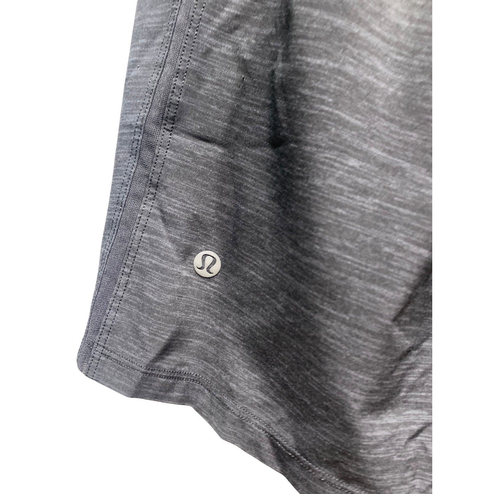 Lululemon Mens Pace Breaker Lined Shorts Black Heathered Space Dye Size L 310