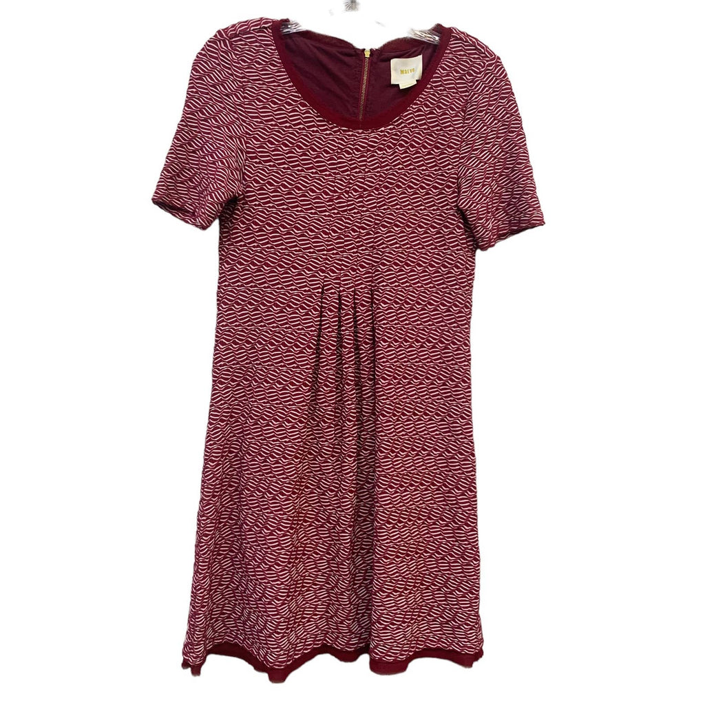 ANTHROPOLOGIE Maeve Dora Red & White Short Sleeve Shift Dress SZ XS