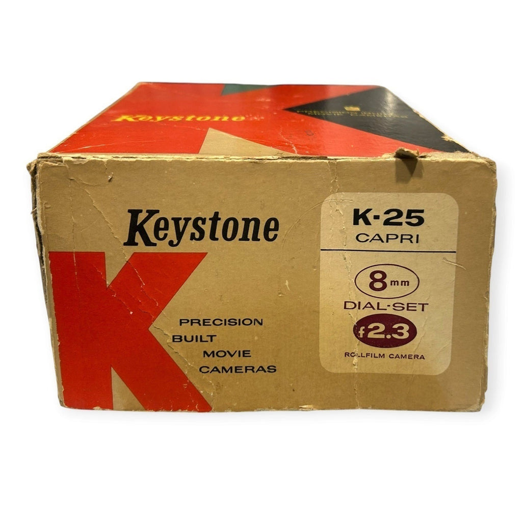 Vintage Keystone K-25 Capri 8mm Movie Camera with Original Box and Tape Tested