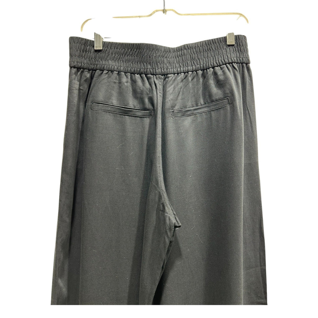 Madewell Women Black Smocked Elastic Waist Wide Leg Pull On Pants NH252 MP