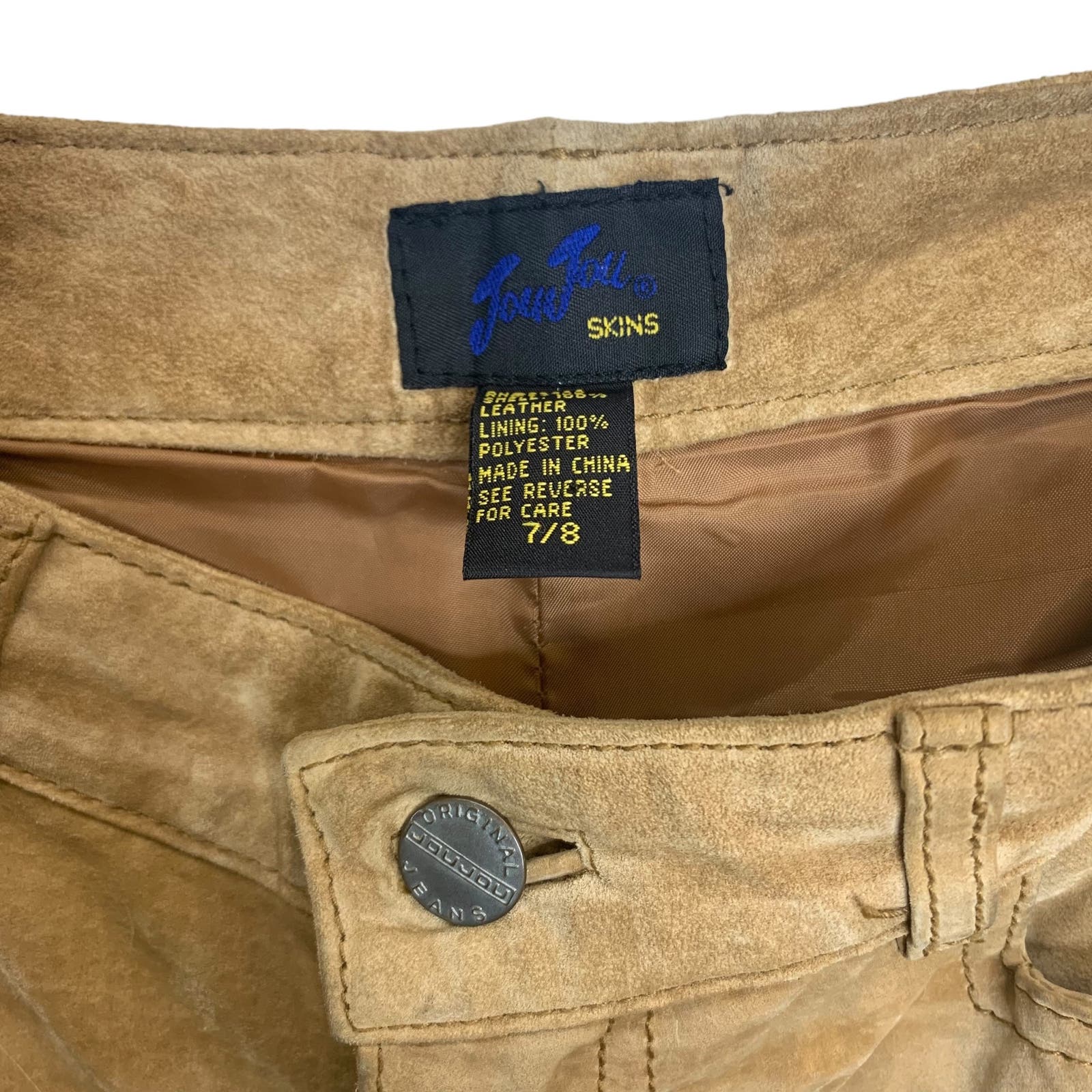 90's Jou Jou Skins 100%  Suede Leather Pants SZ 7/8