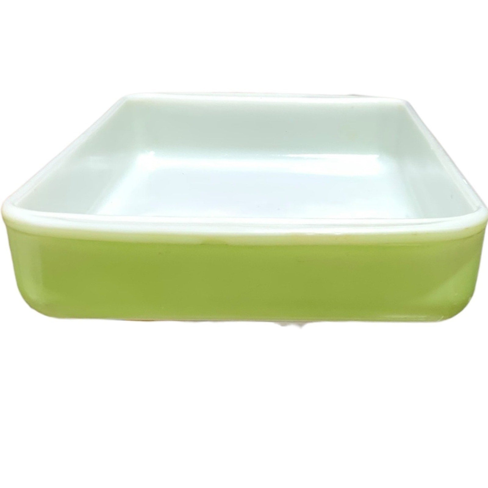 Vintage Pyrex 232 Lime Green Rectangular Refrigerator Dish MCM Ovenware USA