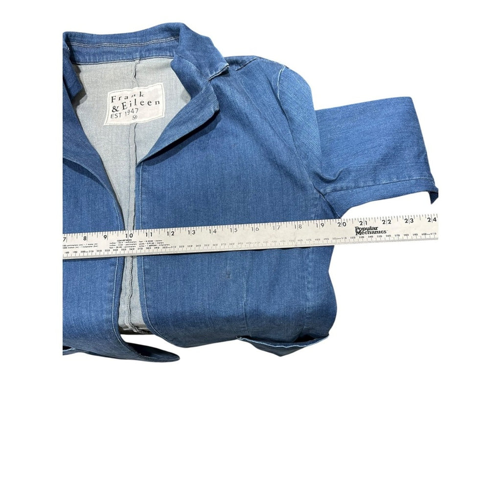 Frank & Eileen Denim Blazer Jacket Est 1947 Blue Cotton Medium M