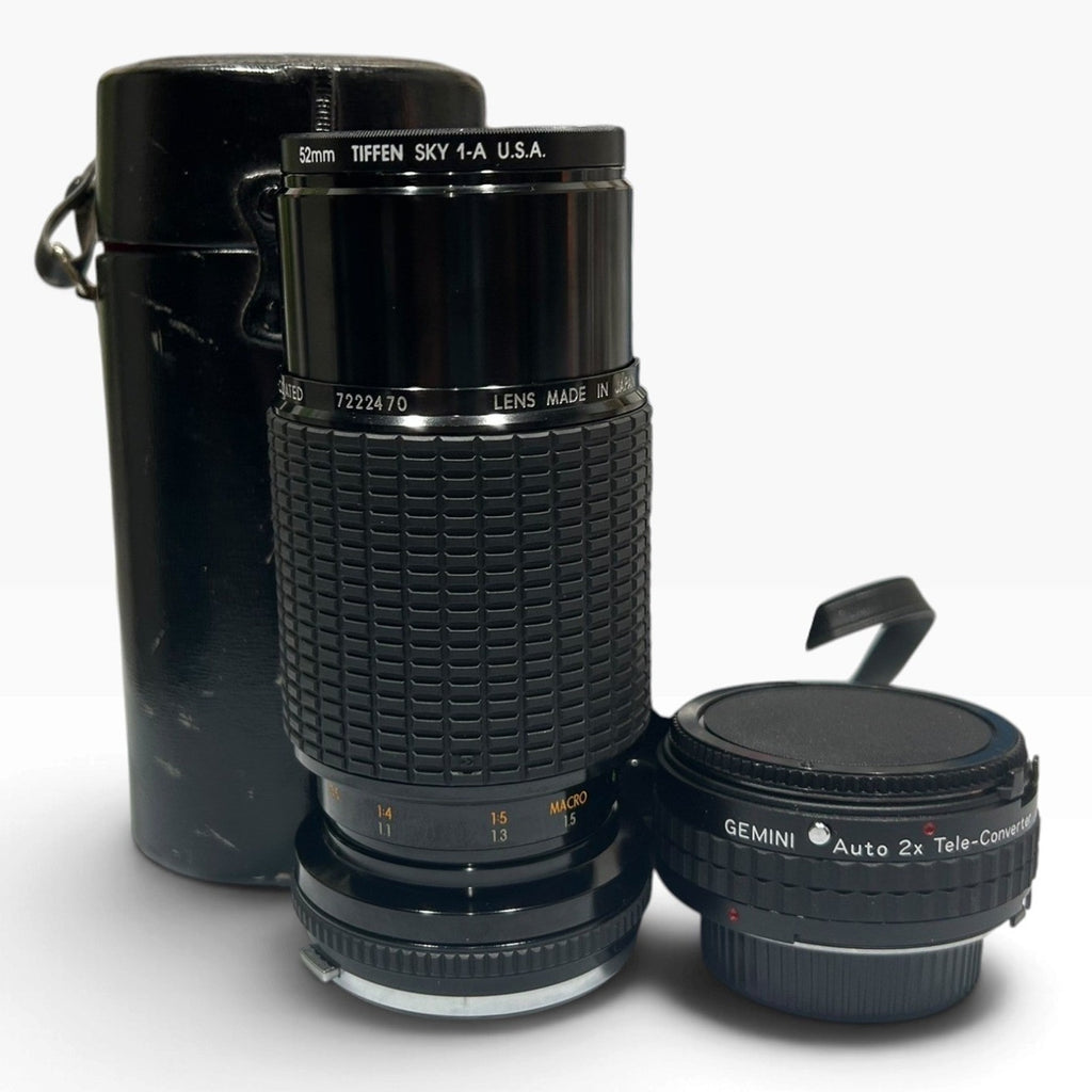 Sigma Zoom-K II 70-210mm f4.5 Lens Gemini 2x Tele-Converter Minolta M/MD Cases