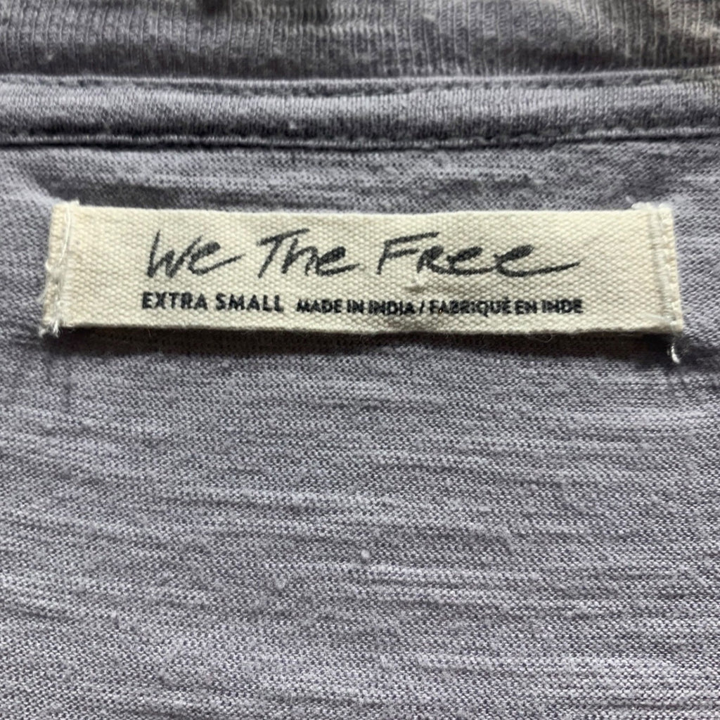 We The Free Free People Wildcats Graphic Tee Grey XS OB985547 embroidered sleeve