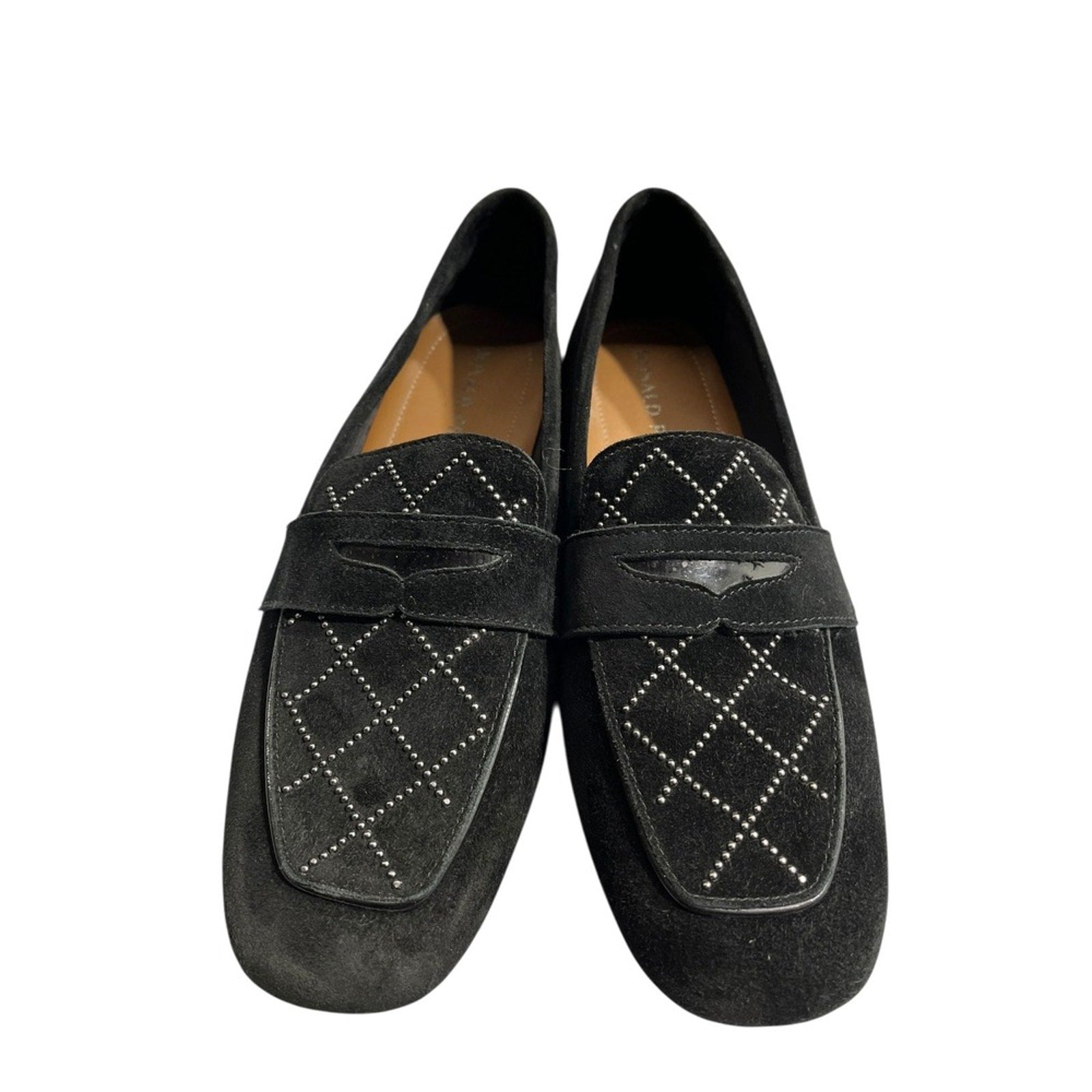 Donald Pliner Women's Bel Kid Suede Loafers Black Womens Size 7M
