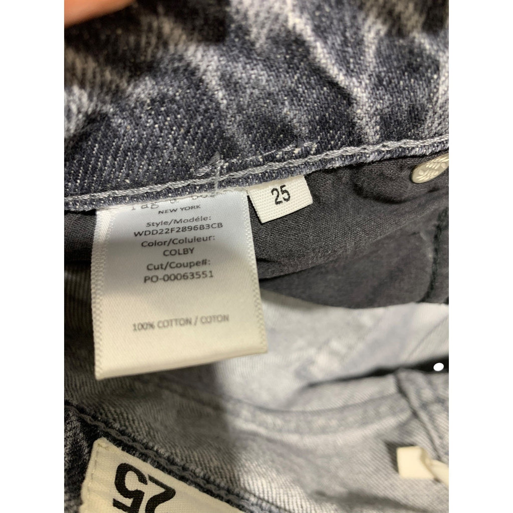 Rag & Bone Nina High-Rise Ankle Cigarette Jeans Colby Grey Acid Wash 25