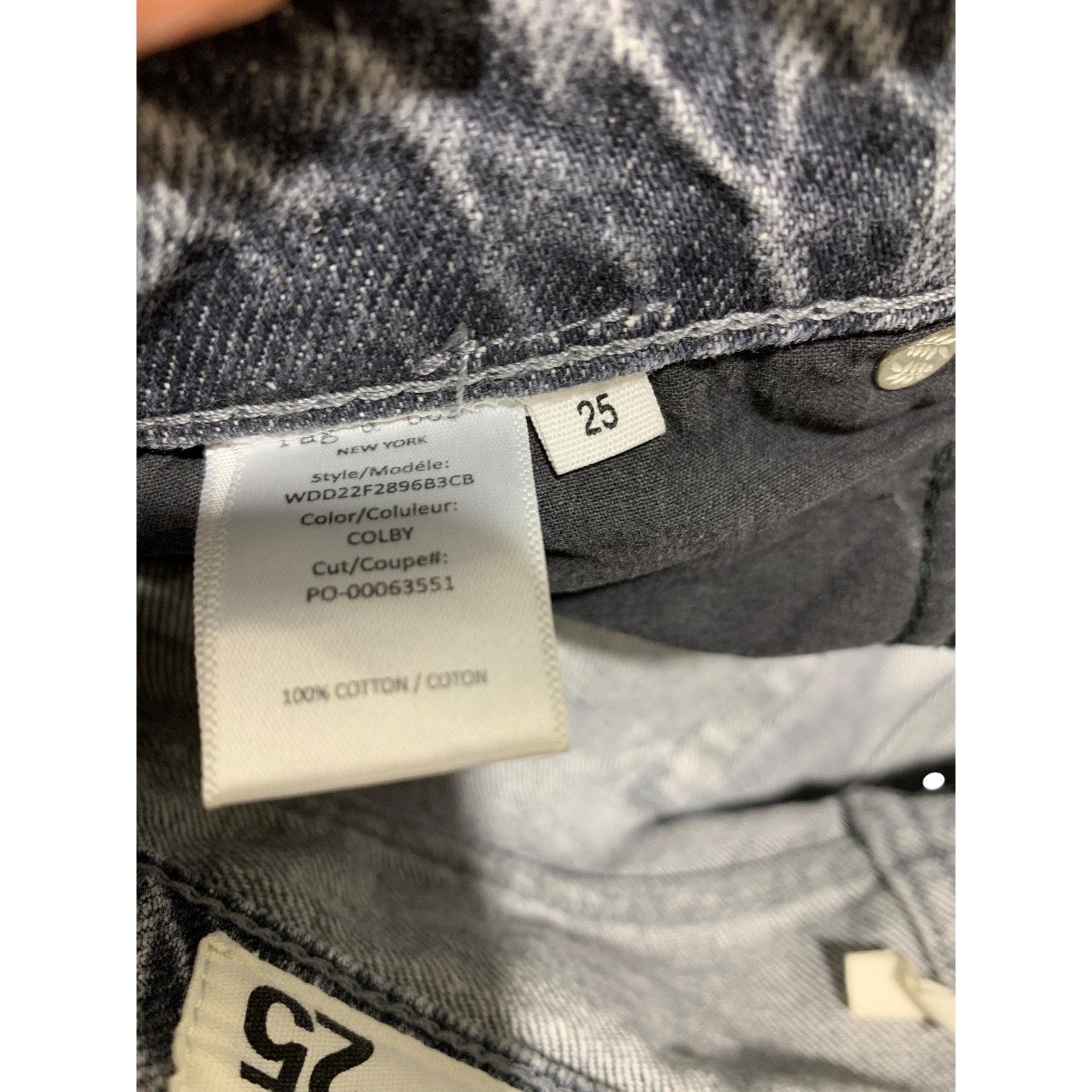 Rag & Bone Nina High-Rise Ankle Cigarette Jeans Colby Grey Acid Wash 25