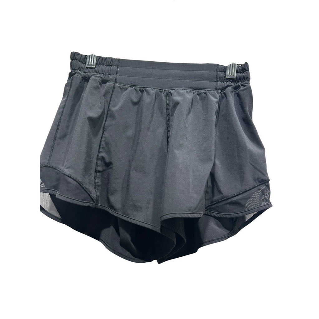 Lululemon Hotty Hot Short II *Long 4" Black Womens Size 6 LW7ARLT Summer Lined