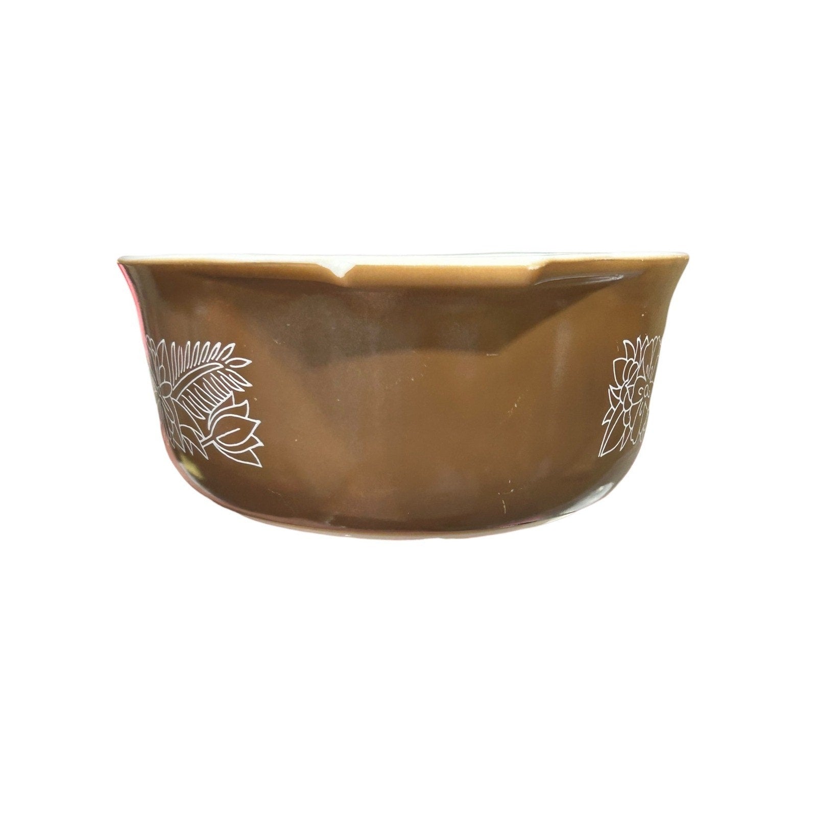 Pyrex Woodland 043 Oval Casserole Dish 1.5 Qt Brown no Lid Vintage Baker