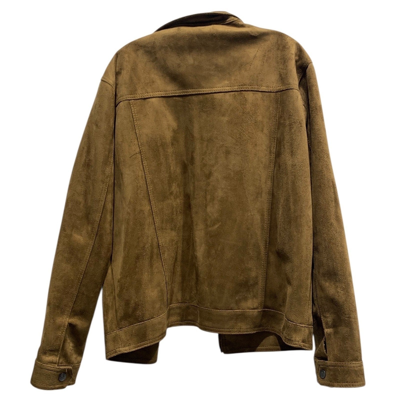 NWT Emporio Collezioni Mens Suede Bomber Jacket Brown Full Zip Made Italy sz M