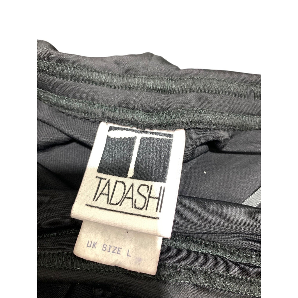 Tadashi Vintage Black Tiered Fringe Strapless Cocktail Dress Made in USA Size M
