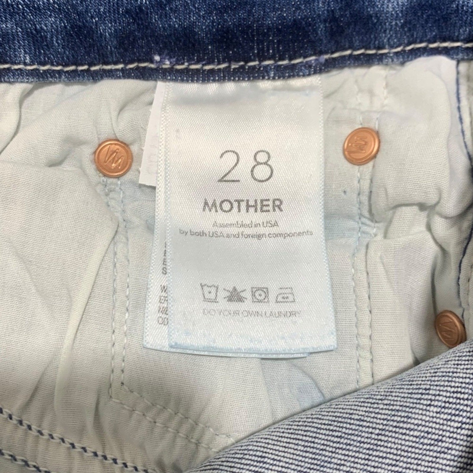 MOTHER Jeans THE LOOKER ANKLE Blue Denim Women's Size 28