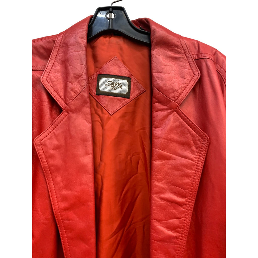 Vintage Toff's Red Leather Jacket SZ M/ 39