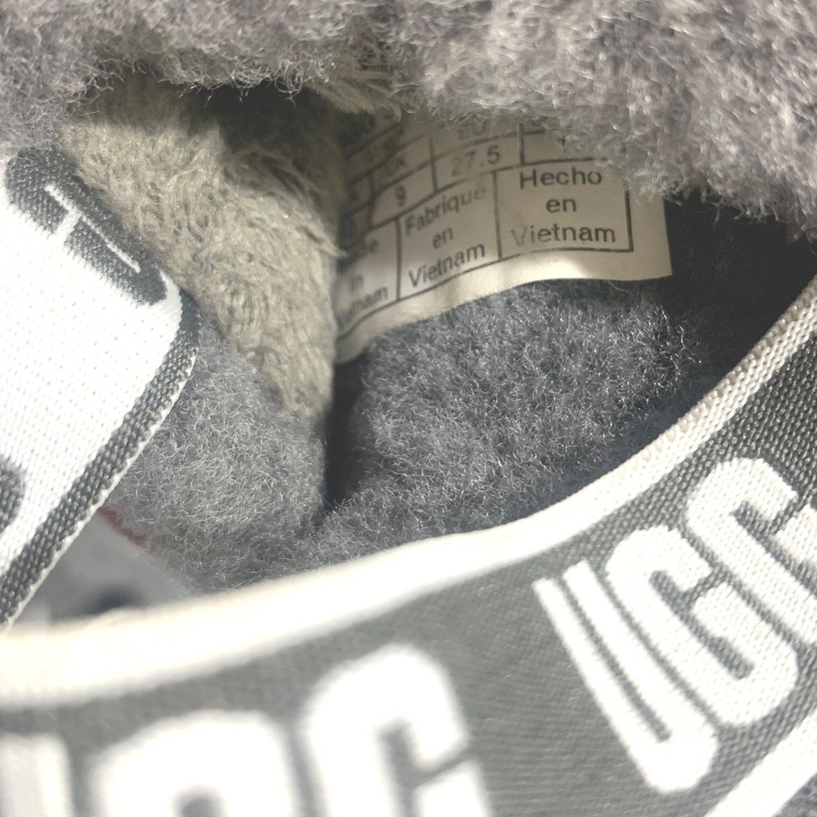 UGG Kids Fluff Yeah Slide Slippers Gray Fuzzy US 10 KIDS back Sandals, Comfy SZ