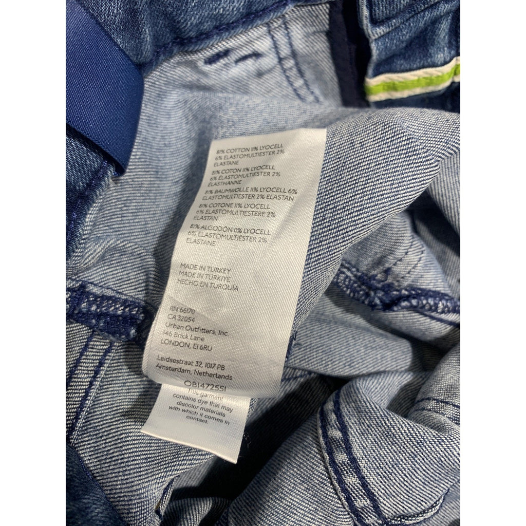 Pilcro and the Letterpress Flare Jeans Medium Wash Patch Pocket Raw Hem 29