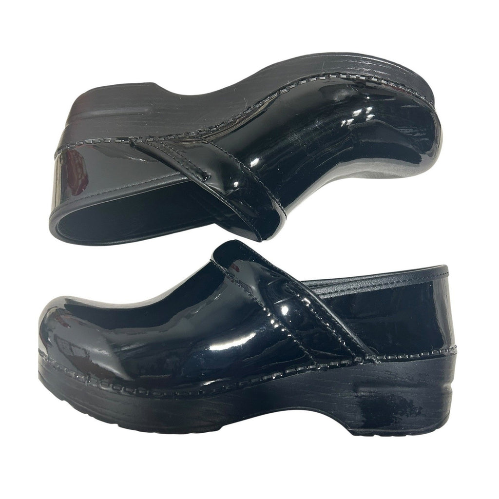 Dansko Professional Patent Black Leather Clogs Shoes 406-020202 EU 37 work nurse