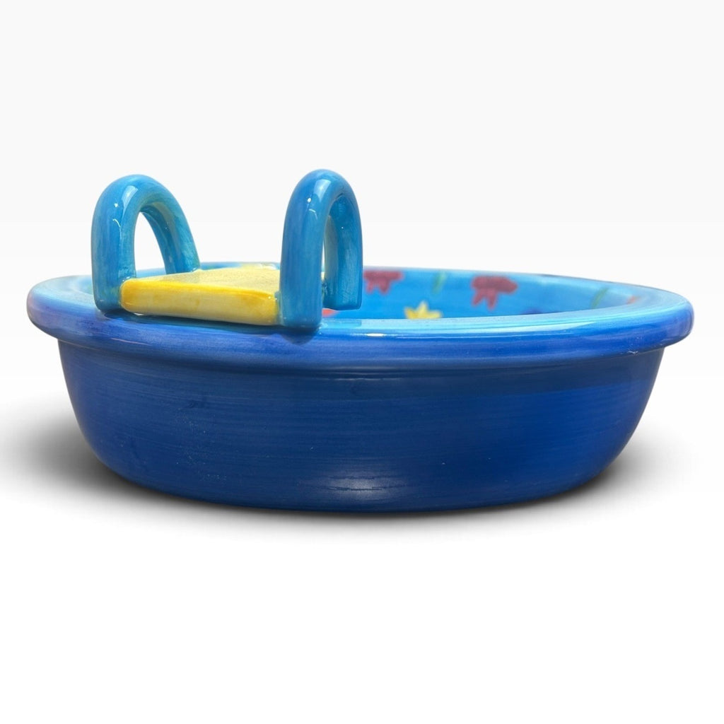 Summer Stock Swimming Pool Chip and Dip Set Ceramic 1998 Hand Painted