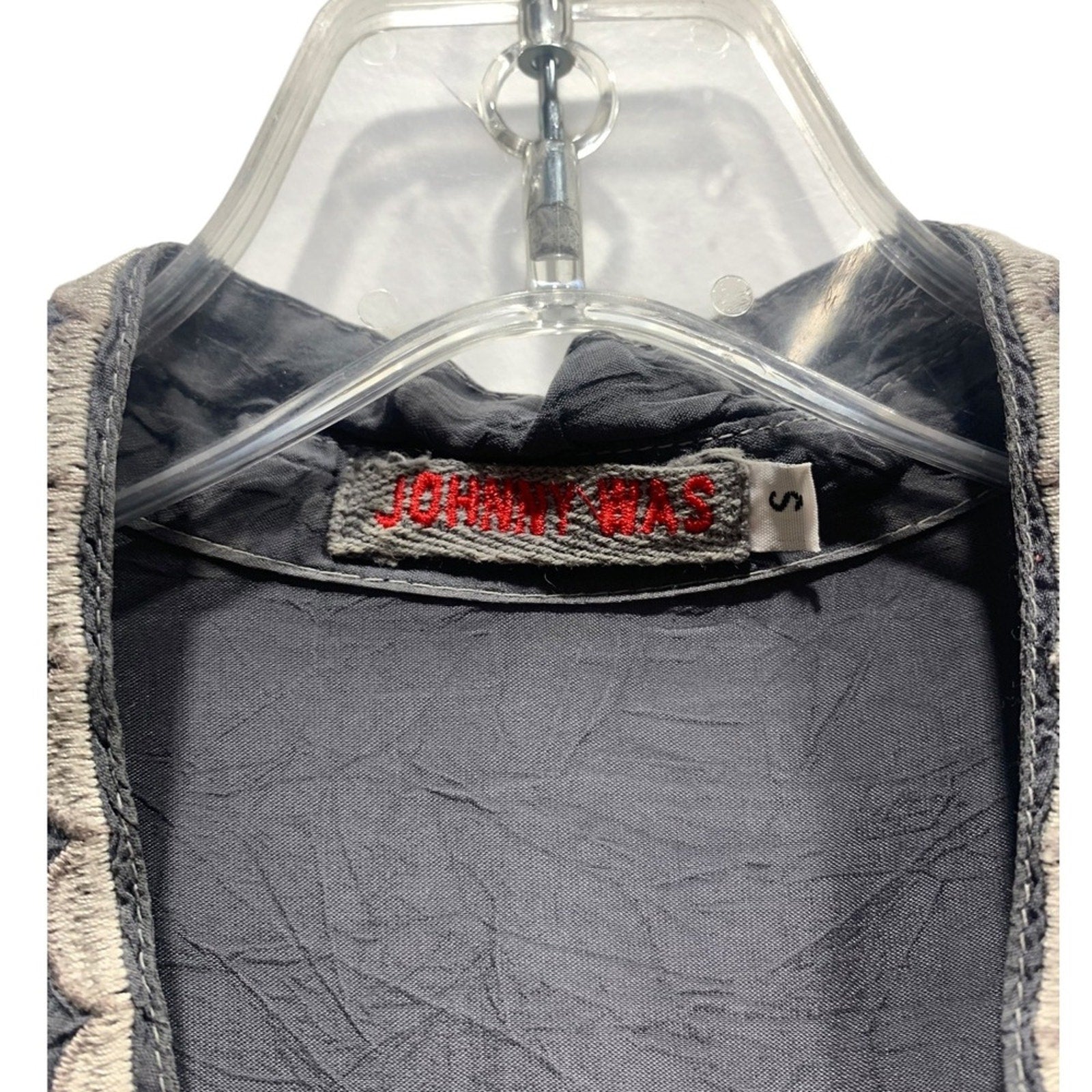 Johnny Was Embroidered Tunic Top Small S Black Cupra Rayon Bohemian Blouse