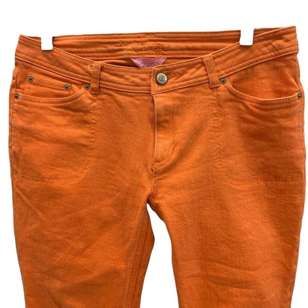 Lilly Pulitzer Orange Jeans SZ 4 Skinny Mini Jeans