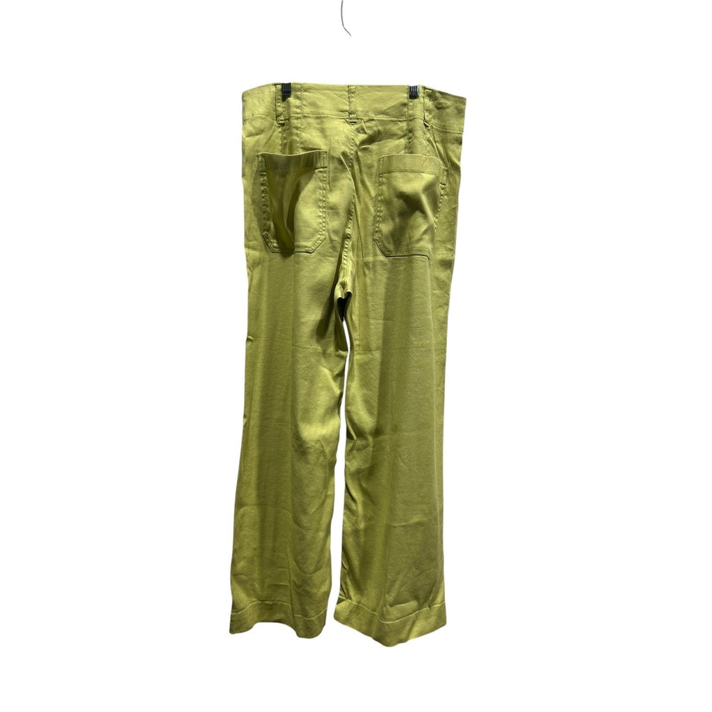 Anthropologie Maeve The Colette Wide Leg Pants Lime Green Size 30 High Rise Crop