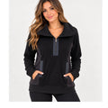 Lululemon Post Chaturanga Half Zip Fleece Pullover Black Size 4 Thumbholes cozy