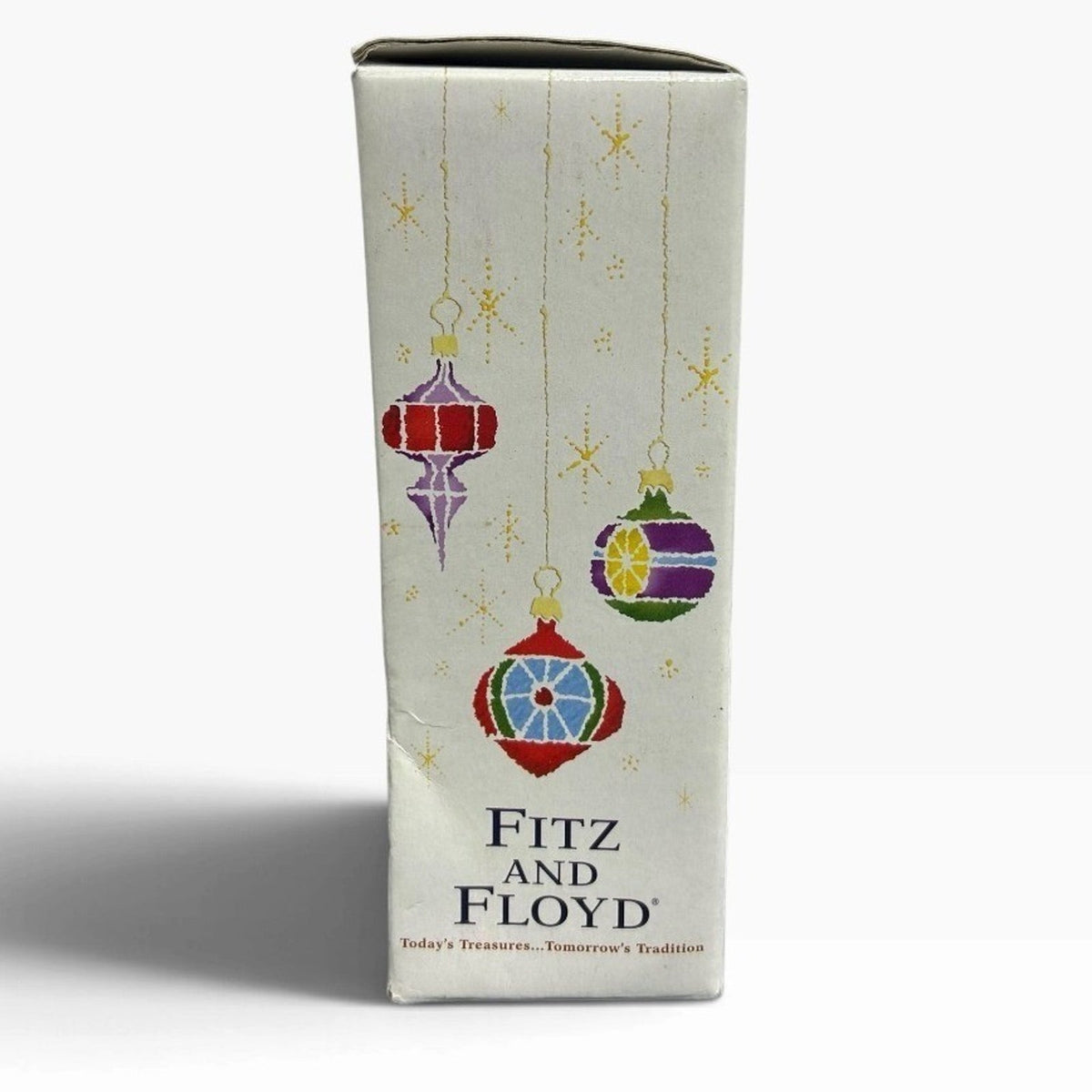Fitz and Floyd Christmas Court Girl Bear Glass Ornament 5x3.5 in Box