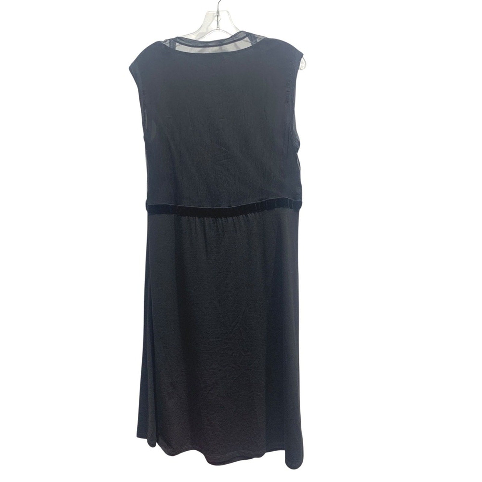 Weekend MaxMara Black Silk Blend Sheer Overlay Dress Made in Italy XL