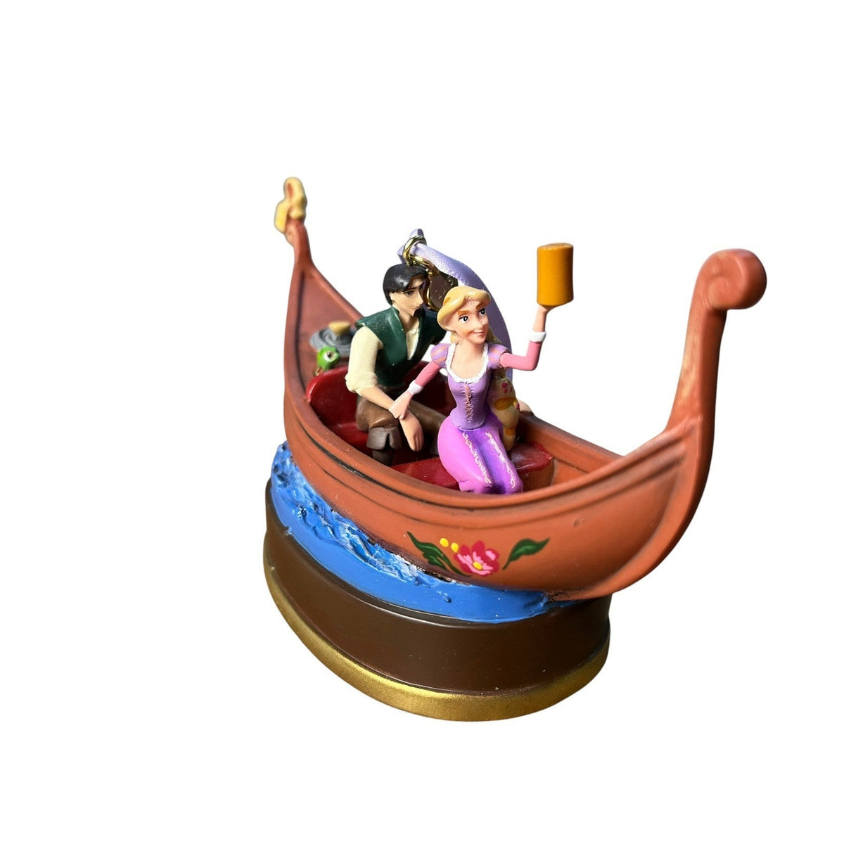 Disney Store 2015 Tangled Rapunzel Flynn Rider Musical Boat Ornament Untested