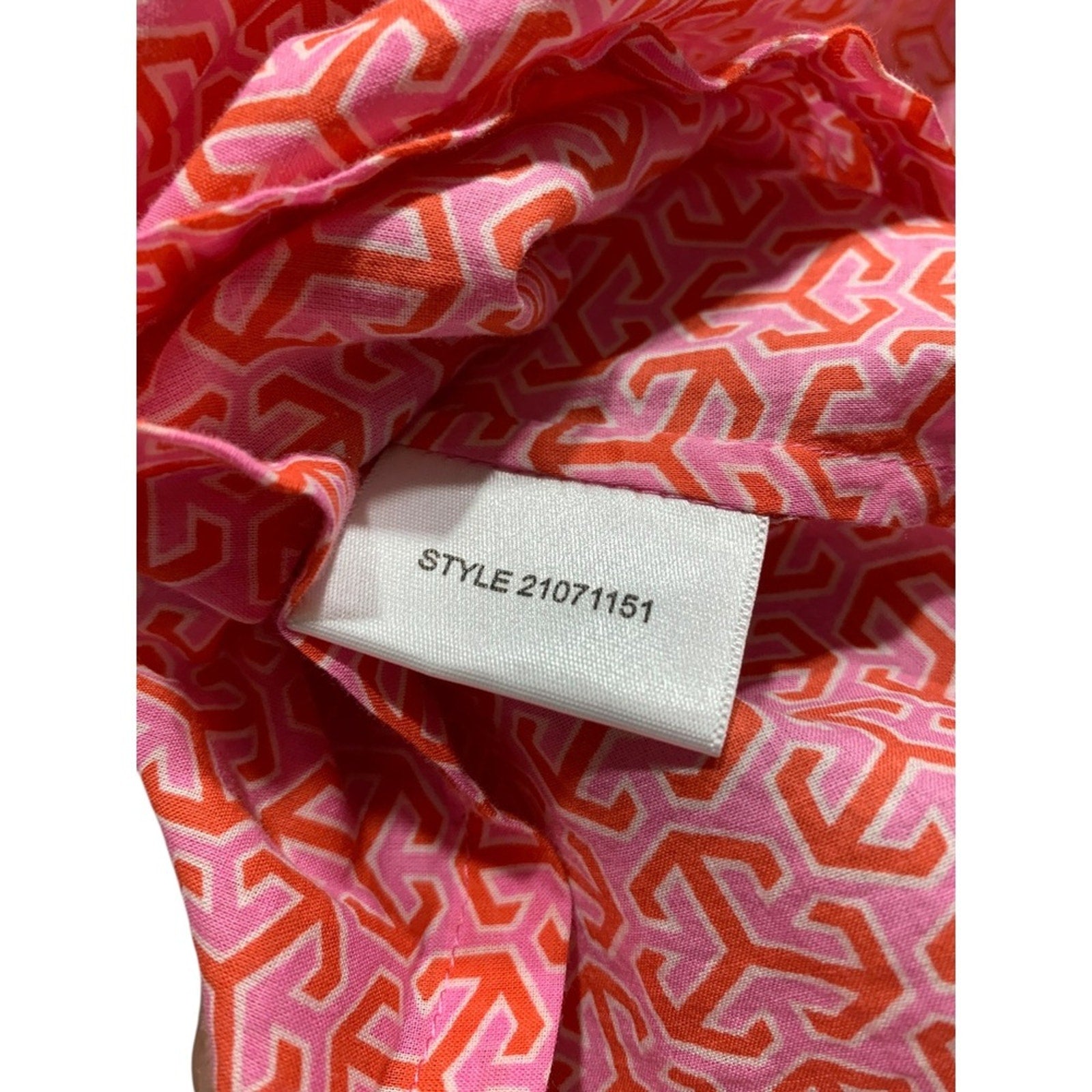 Tory Burch Button Down Long Sleeve Shirt Anchor Print Red Size 2