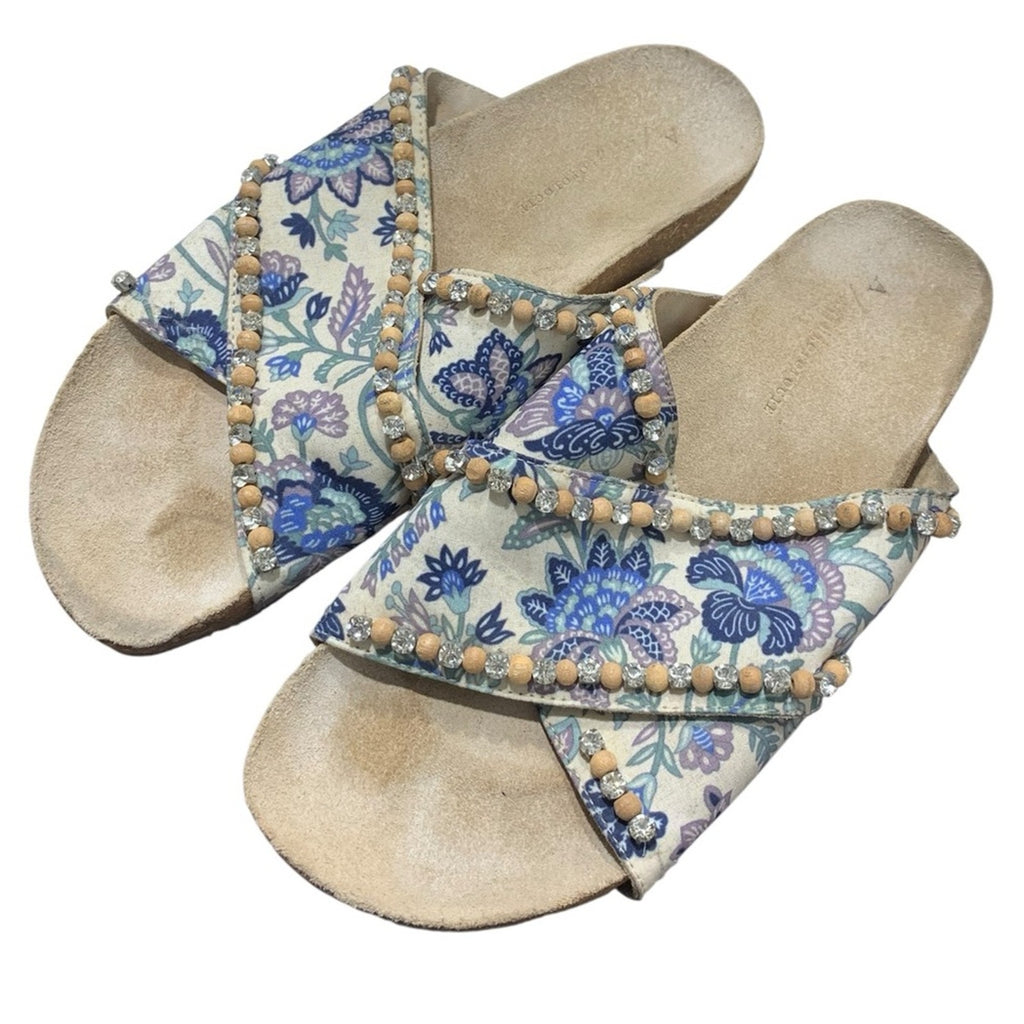 Anthropologie Marnie Embellish Slide Sandal 38 Eur 7.5-8 US
