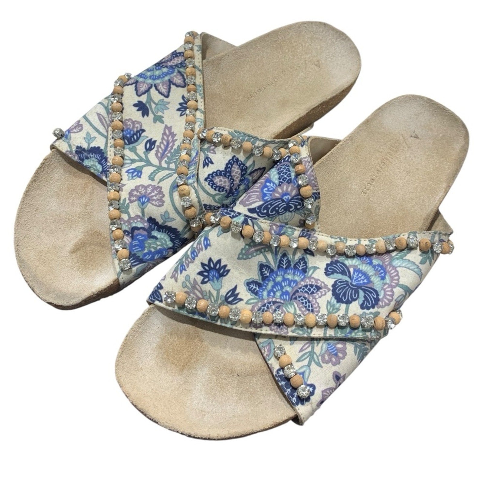 Anthropologie Marnie Embellish Slide Sandal 38 Eur 7.5-8 US