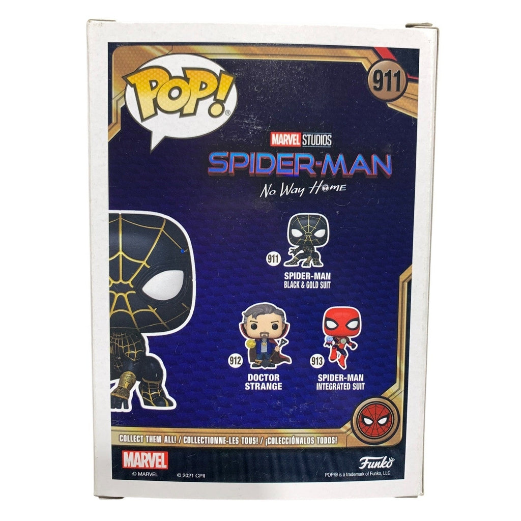 Funko Pop Marvel Spider-Man No Way Home Black Gold Suit 911 Bobble-Head Figure