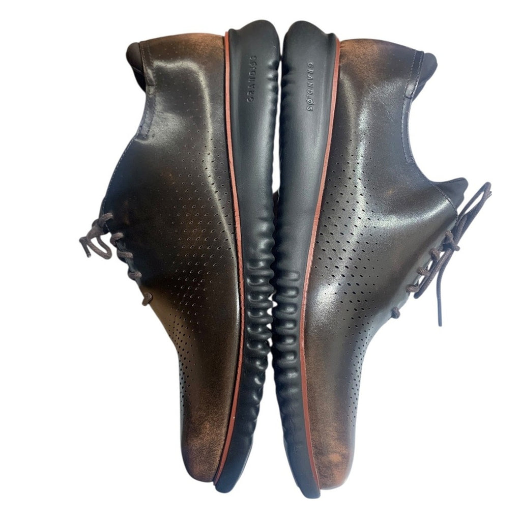 Cole Haan GrandPro Perforated Leather Derby Shoes Men's Size 12M Brown Lace Up