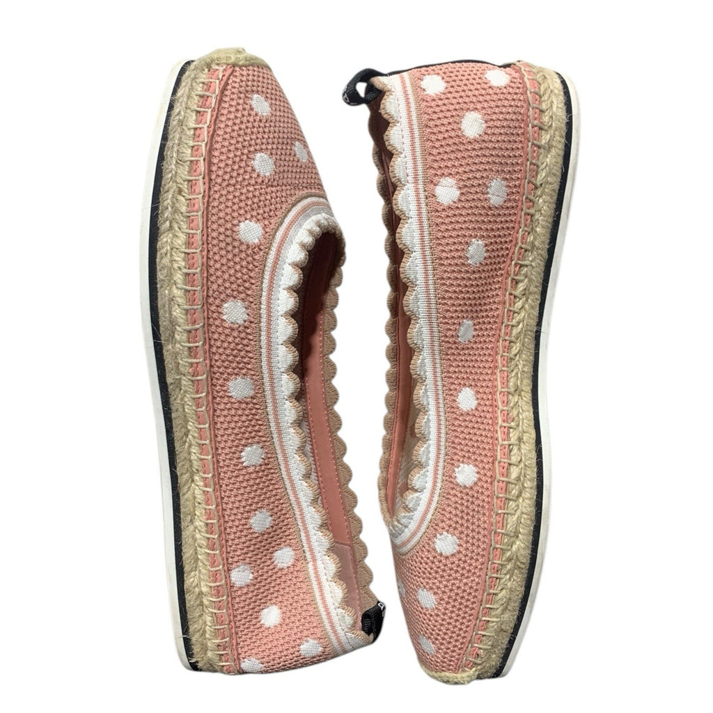 Kate Spade Knottingham Scallop Polka Dot Espadrilles Lace Women's 9B PINK