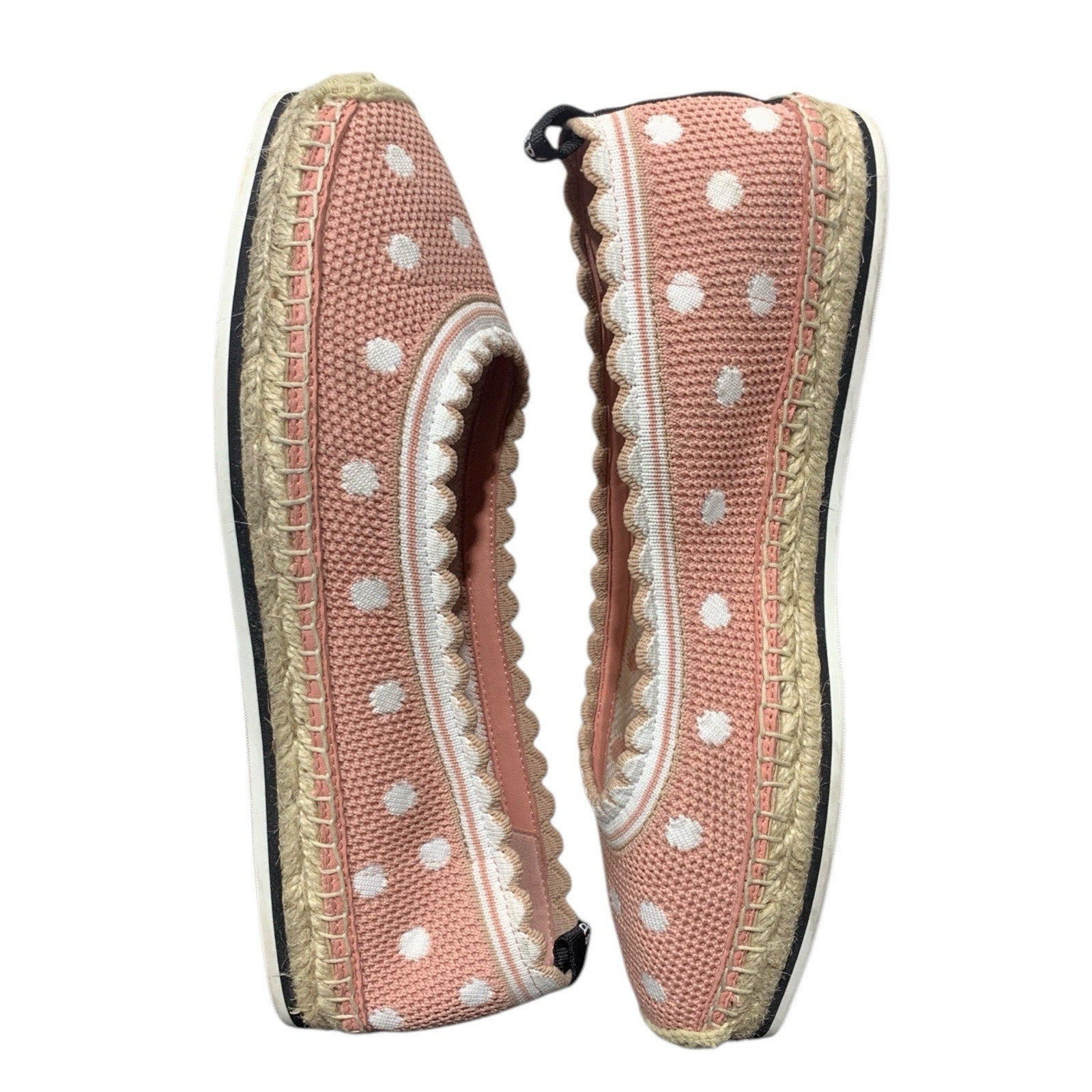 Kate Spade Knottingham Scallop Polka Dot Espadrilles Lace Women's 9B PINK