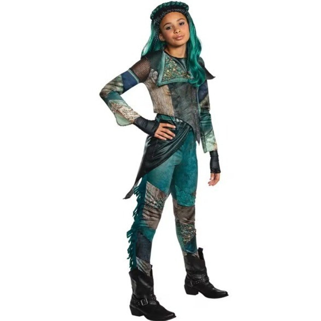 Disney Descendants 3 Uma Deluxe Costume Kids Large 10-12 Jumpsuit Jacket Gloves