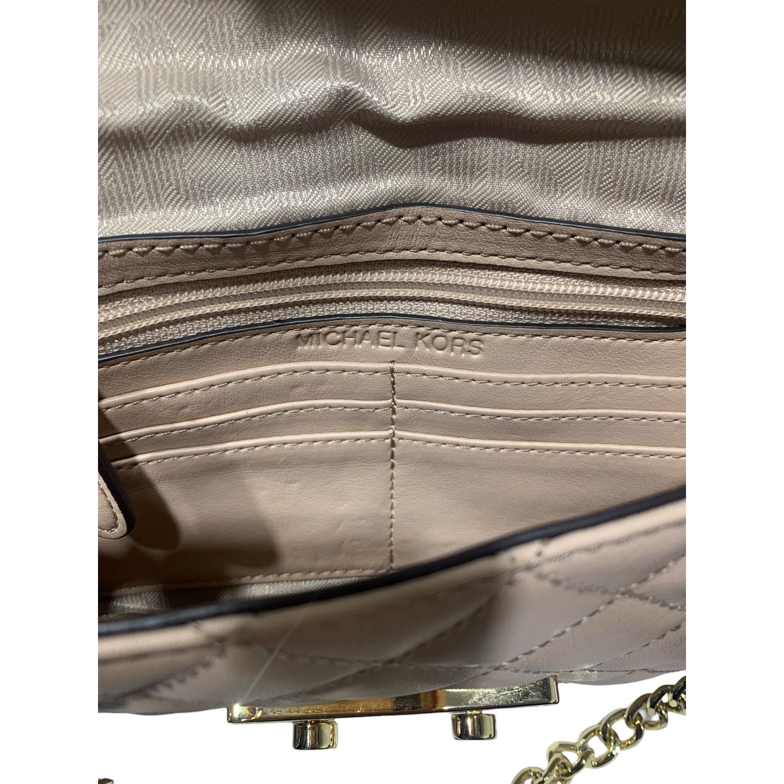 MICHAEL Michael Kors SLOAN MESSENGER light pink and gold Crossbody Bag