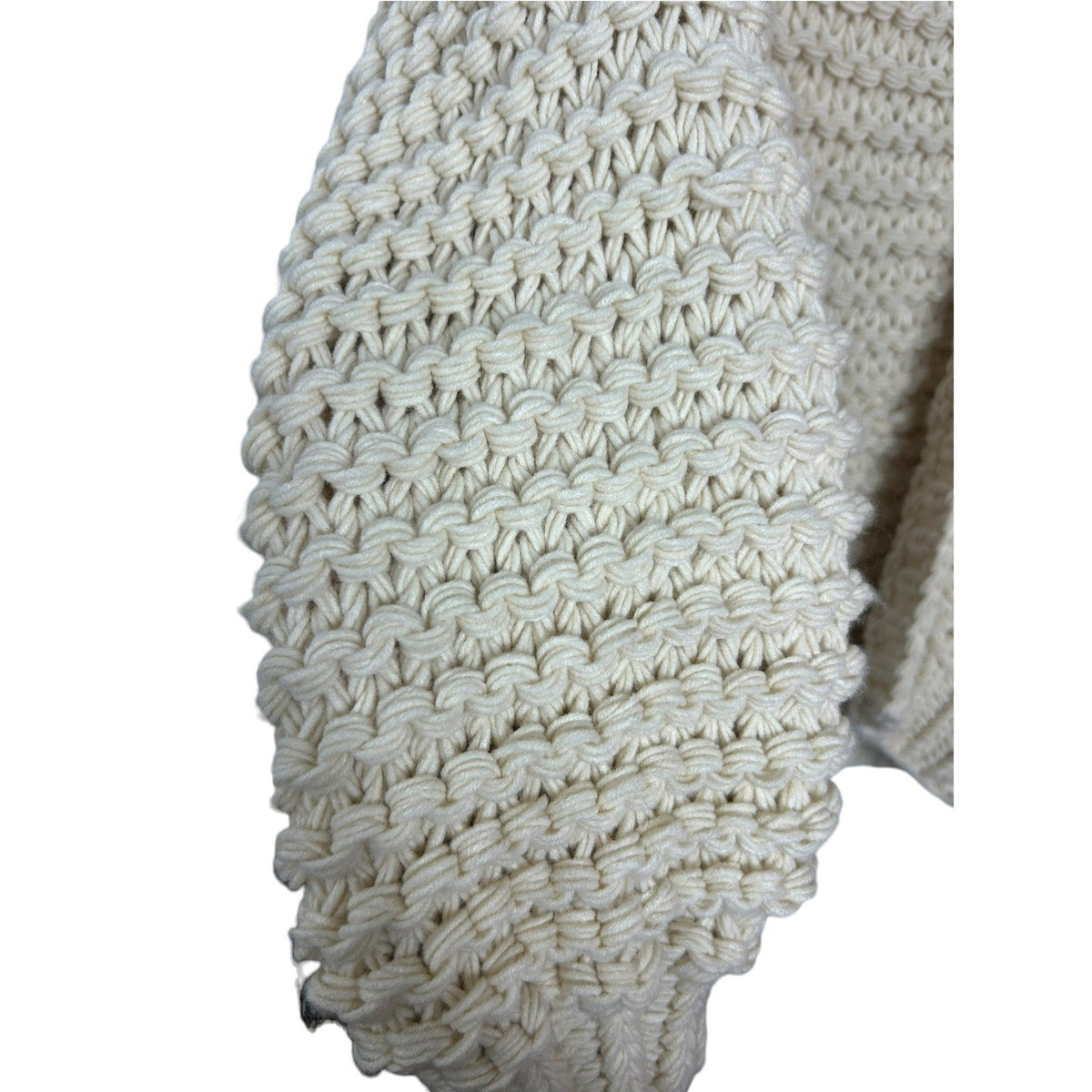 Anthropologie One Size Cream Chunky Knit Oversized Open Front Cardigan Sweater