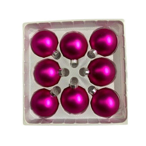 Celebrate It ChristmasSparkling Creations Pink Solid Glass Ornaments Set of 8