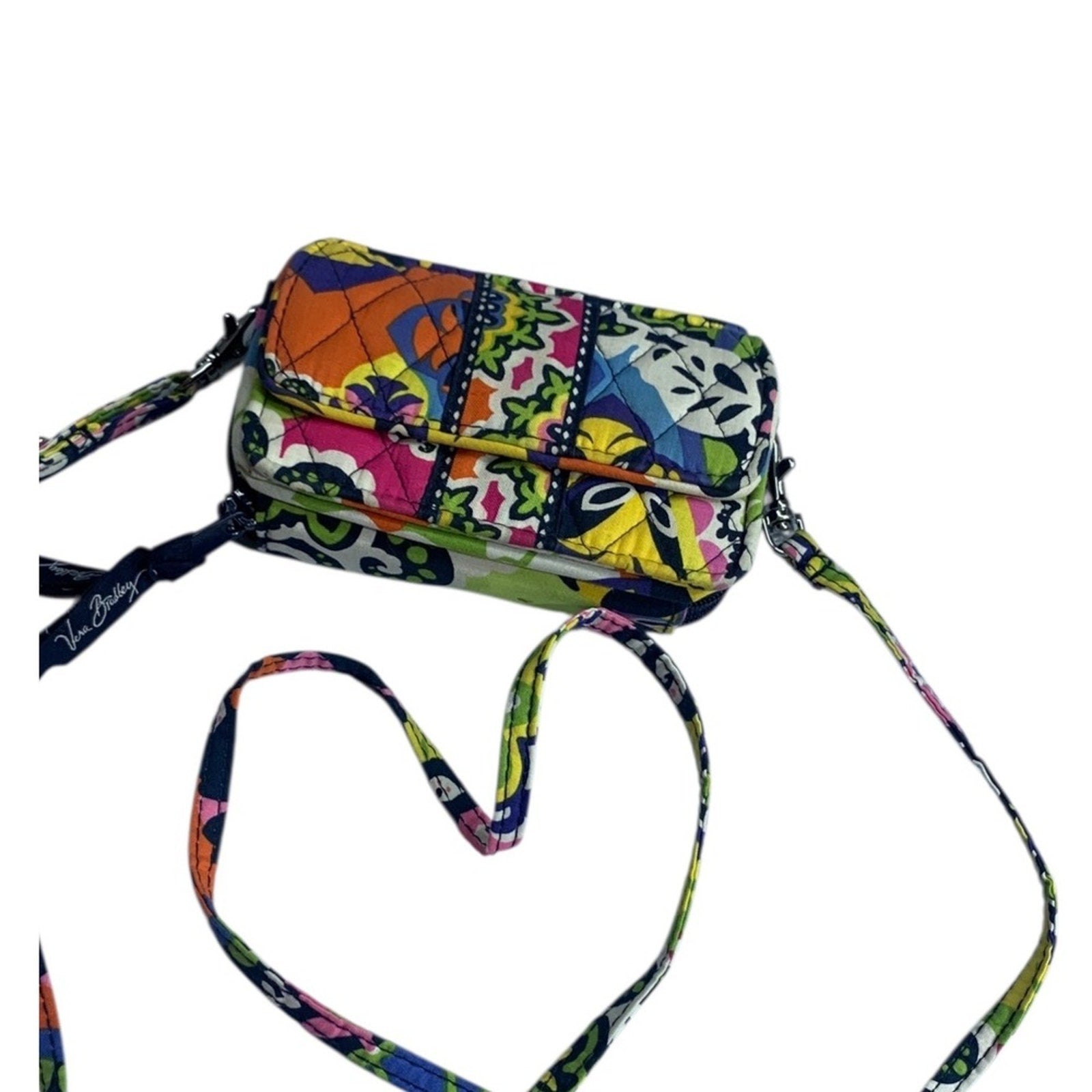 Vera Bradley Wristlet Wallet Zip Around Travel Card Holder Organizer Multi Color