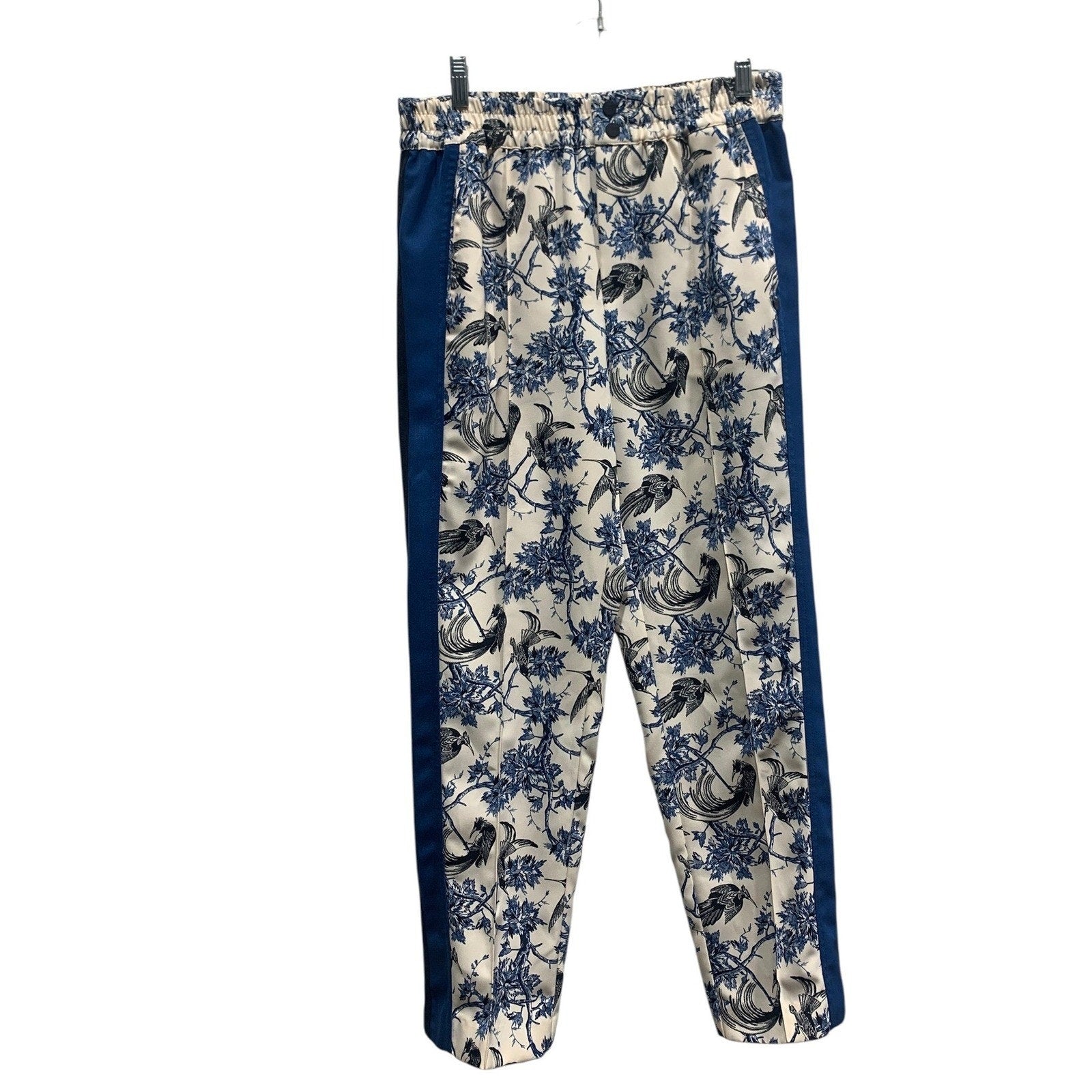 Scotch & Soda Maison Scotch Blue Floral Bird Print Jogger Trousers Size M