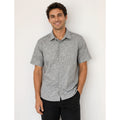 Lululemon Airing Easy Short Sleeve Button Down Shirt Grey Abstract Geo Mens M