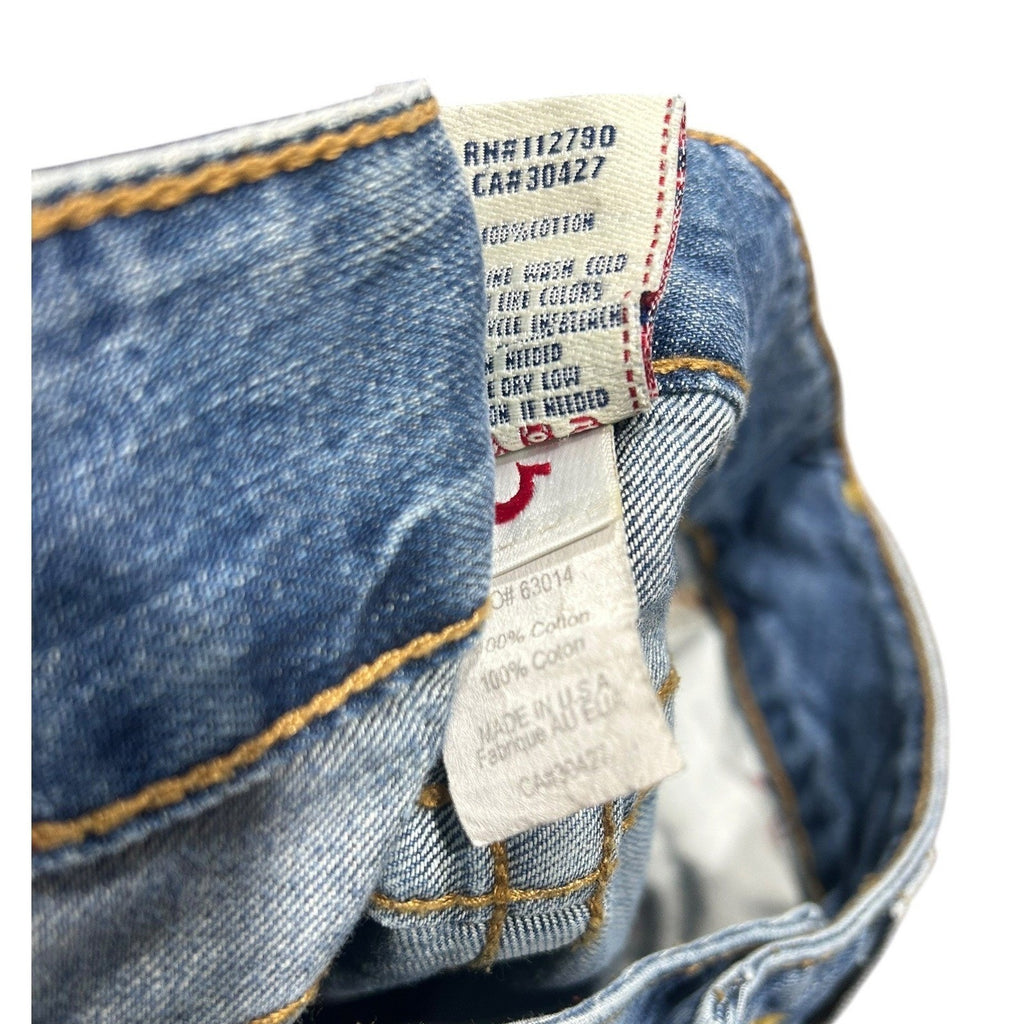 True Religion Jess Low Rise Denim Shorts Medium Wash Blue Size 26 Made in USA