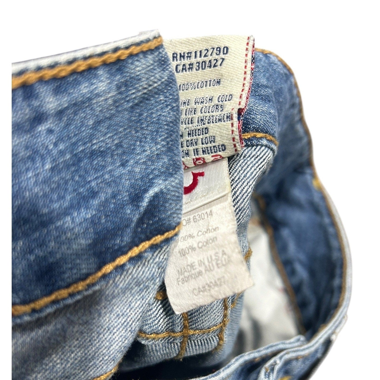True Religion Jess Low Rise Denim Shorts Medium Wash Blue Size 26 Made in USA