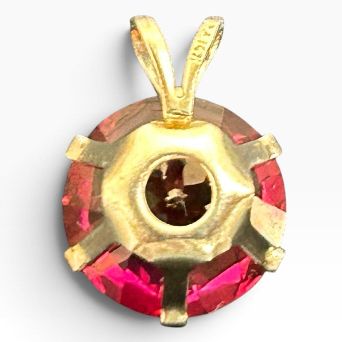 14K Yellow Gold Gemstones Solitaire Pendant 6-Prong Basket Quiet Luxury Wearable
